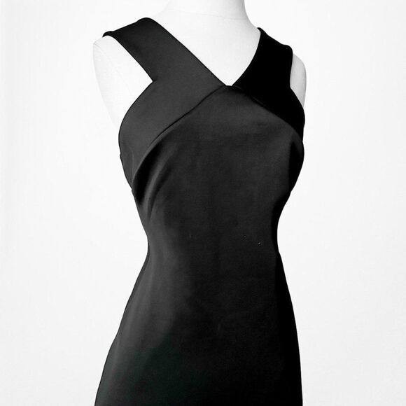 Jennifer Lopez Black Halter Cocktail Formal Knit Knee Length Dress Size 6/M - Picture 5 of 6
